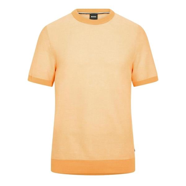 Boss Mens Tantino Knitted T-Shirt - Medium Orange - 