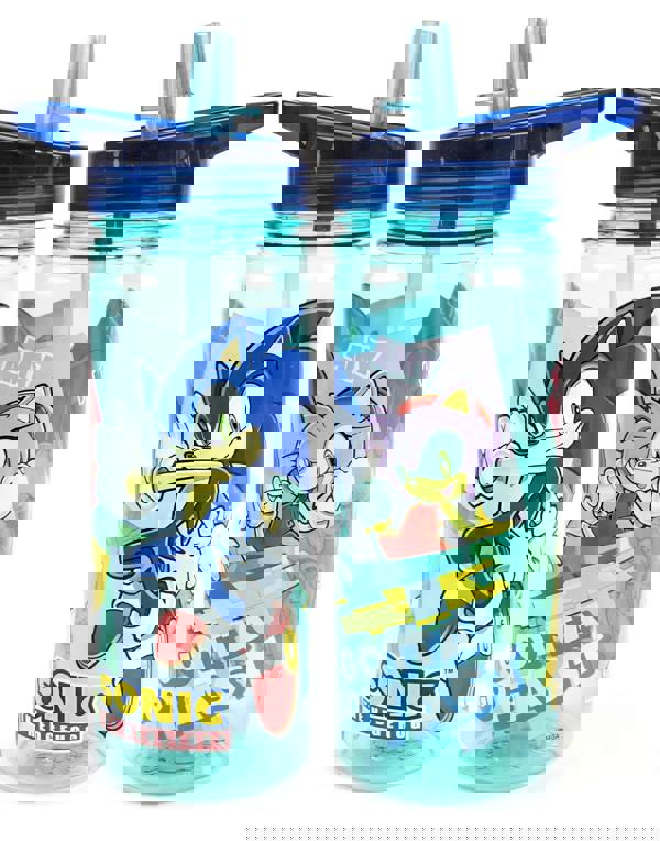 Sonic the Hedgehog Girls Blue Sonic , Tails & Knuckles Placement Print Lunch Bag Bottle and Snack Pot (One Size)