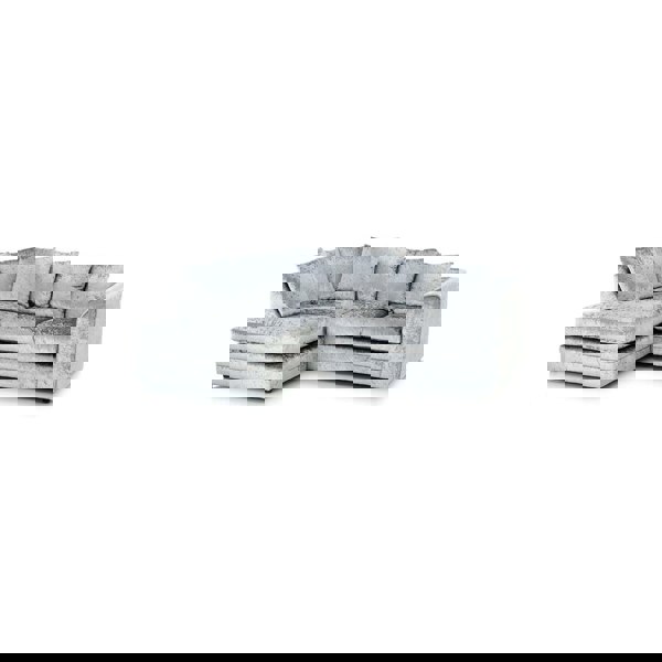 Dylan Crushed Velvet 4 Seater Fabric Corner Sofa in Silver