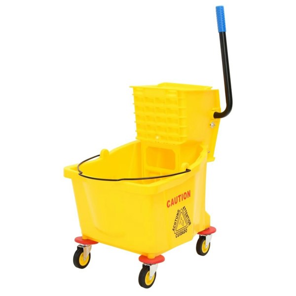 Berkfield Mop Bucket with Wringer and Wheels Yellow 36 L Polypropylene