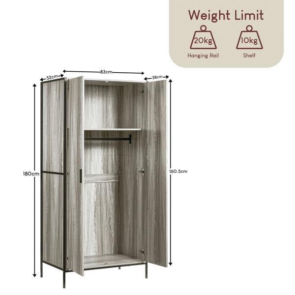 Vida Designs Brooklyn 2 Door Wardrobe