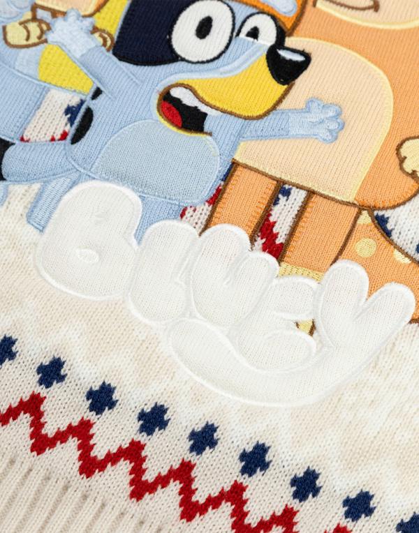 Bluey Unisex Beige Character Christmas Jumper