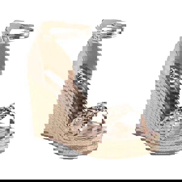 Dune London Womens/Ladies Khai Embellished Plaited Wedge Sandals - Rose Gold - 