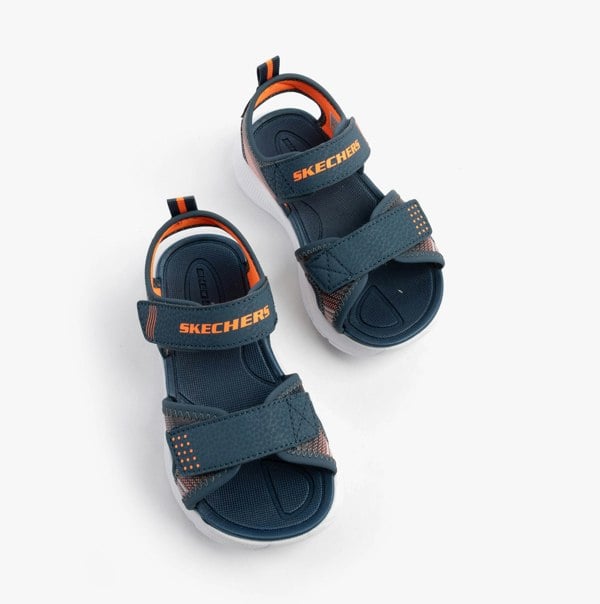 Skechers MICROSPEC - SPLASH Boys Sandals Navy/Orange