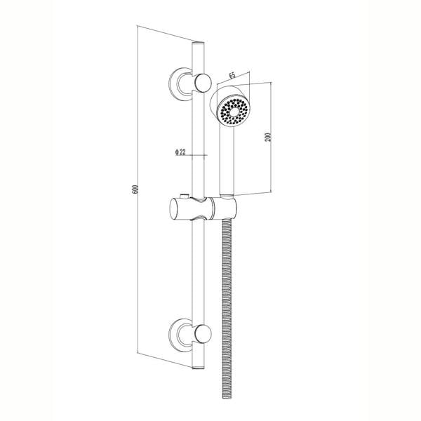 Flode Nybro Shower | RD Thermo Bar Valve & RD Slide Rail Kit | Chrome
