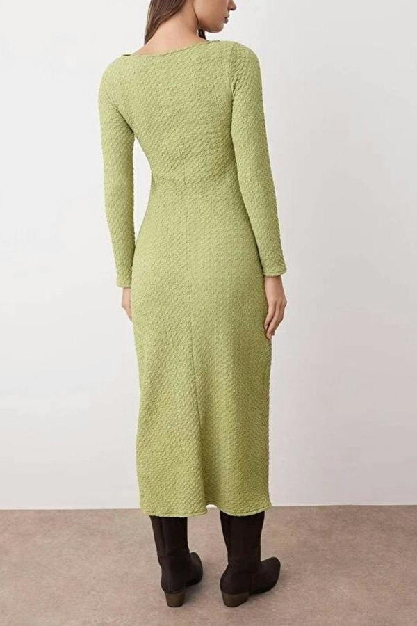 WOVCOR Textured Maxi Knit Dress