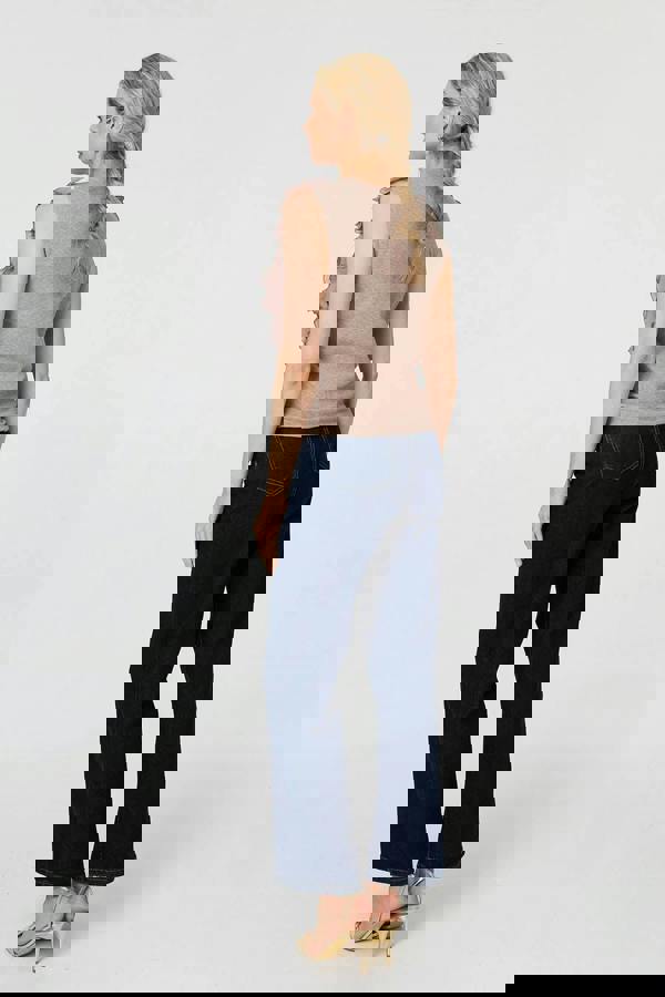 Beige | Ruffle Embellished Sleeveless Knit Top