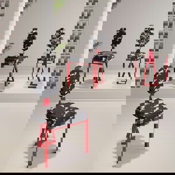 Rit Concept Adetokunbo Accent Dining Chair, Black & Red