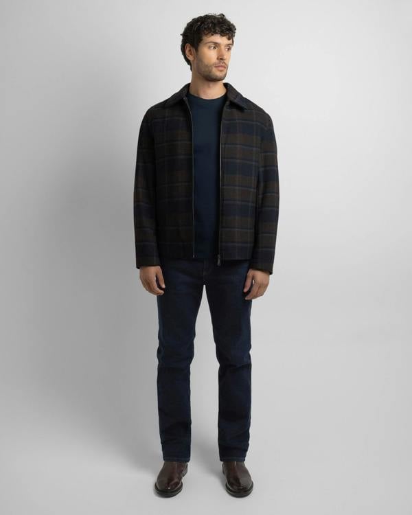 Steel & Jelly Malham - Check Wool Blend Harrington Jacket