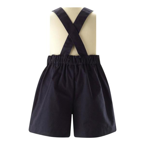 Rachel Riley Navy Gingham Shirt & Dungaree Set