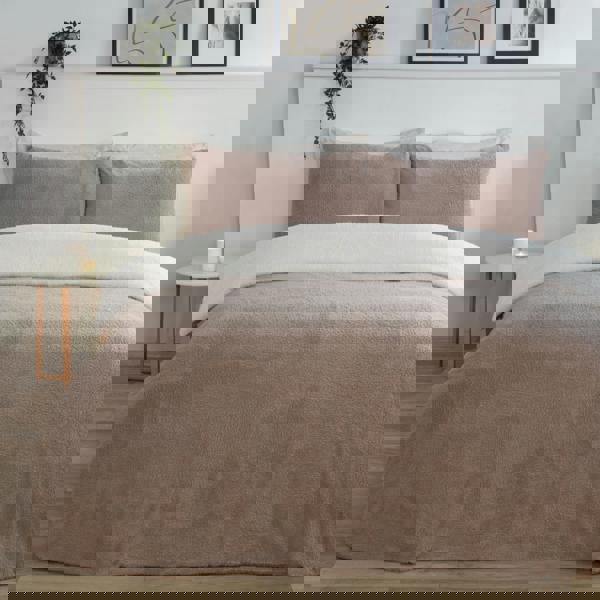 Smart Living Luxury Super Soft & Reversible Teddy Fleece Duvet Cover and Pillowcase