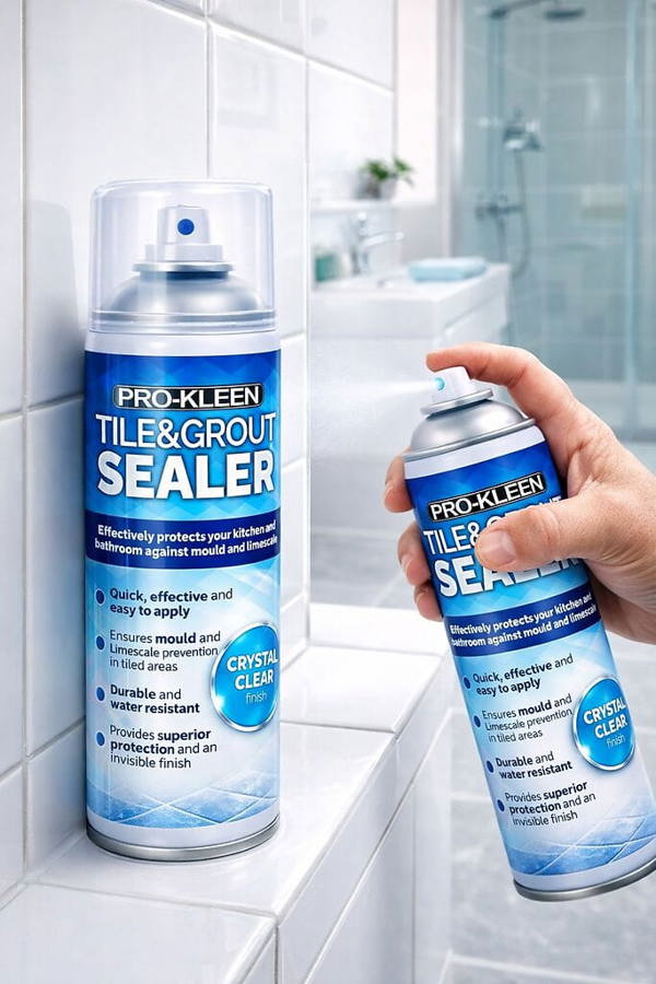 ProKleen Pro-Kleen Tile & Grout Sealer 400ml x2- Waterproof Protection Against Mould, Mildew & Limescale - Seals & Protects
