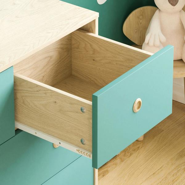Junior Vida Neptune 5 Drawer Chest, Blue & Oak