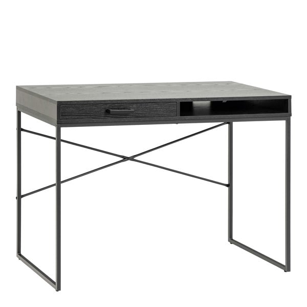 Furniture To Go Seaford 1 Drawer Office Desk in Ash Black