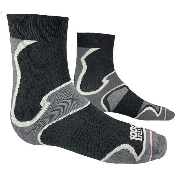 1000 Mile Mens Fusion Double Layer Sports Socks Black
