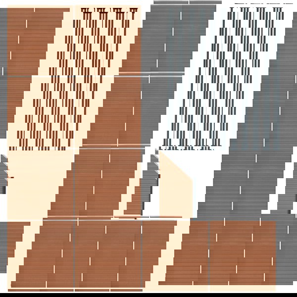Monstershop Composite Fence Panels x 10, Angled Piece & LED Posts x 11 - Brown