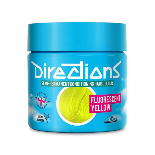 Directions 2 x La Riche Directions Semi-Permanent Hair Color 100ml Tubs - Fluorescent Yellow