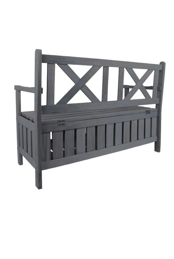 Groundlevel Wooden Garden Storage Bench