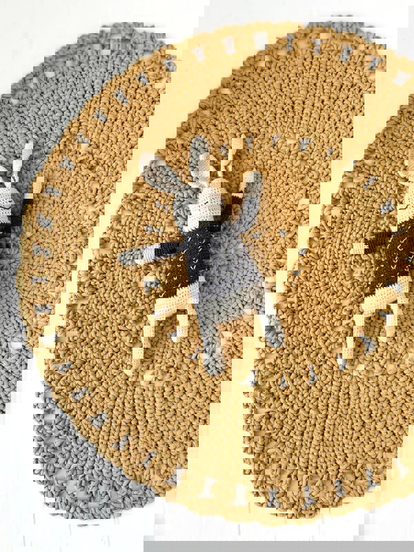 Zuri House Crochet BOHO rug | MUSTARD