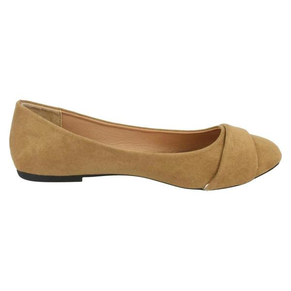 Spot On Ladies Spot On Twist Vamp Trim Ballerinas