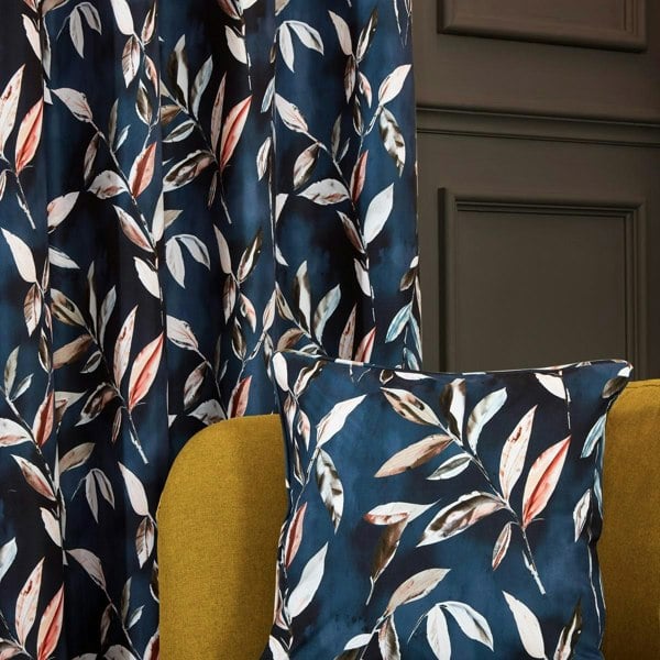 Sundour Madrid Navy Blackout Ready Made Eyelet Curtains