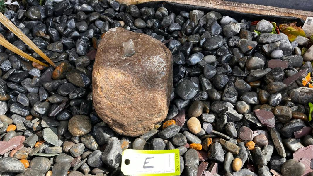 Drilled Natural Bouler E Solar Water Feature