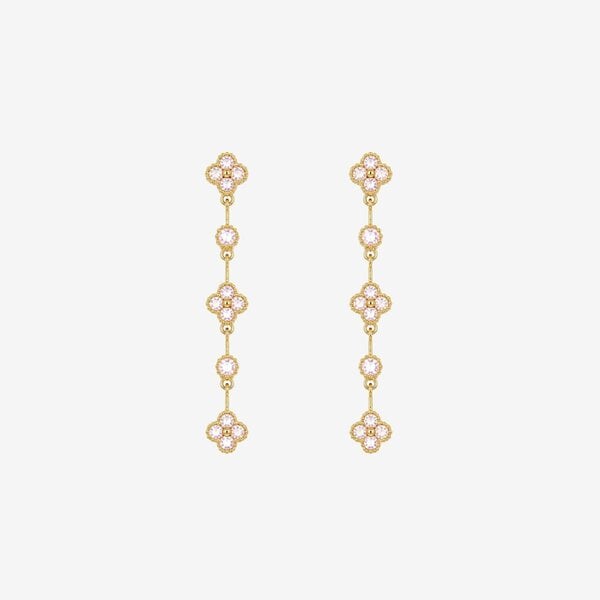 Uchi & Soto Kinmokusei Rose White Drop Earrings