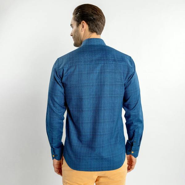 KNITTED  CLASSIC JACQUARD SHIRT WITH MULTICOLOURED STRIPE INSERT - Premium Men's Patterned Shirt by Claudio Lugli | Bold Design, Tailored Fit, Best Printed Shirts