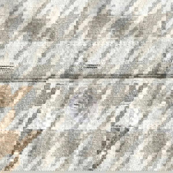 Smart Living Luxury Hounds tooth Check Brushed Cotton Duvet Cover Set - Easy Care Bedding - Natural