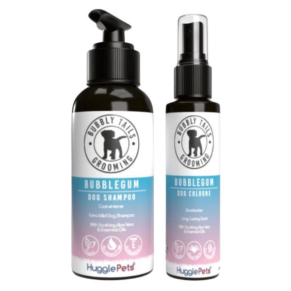 HugglePets Bubbly Tails Dog Shampoo and Deodorising Cologne Spray Set