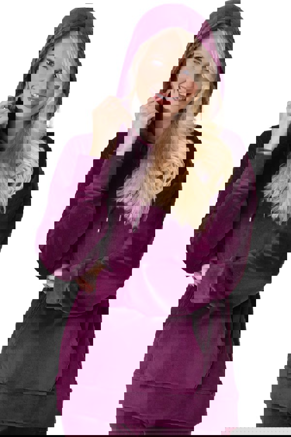 Camille Burgundy Supersoft Velour Loungewear Pyjama Set