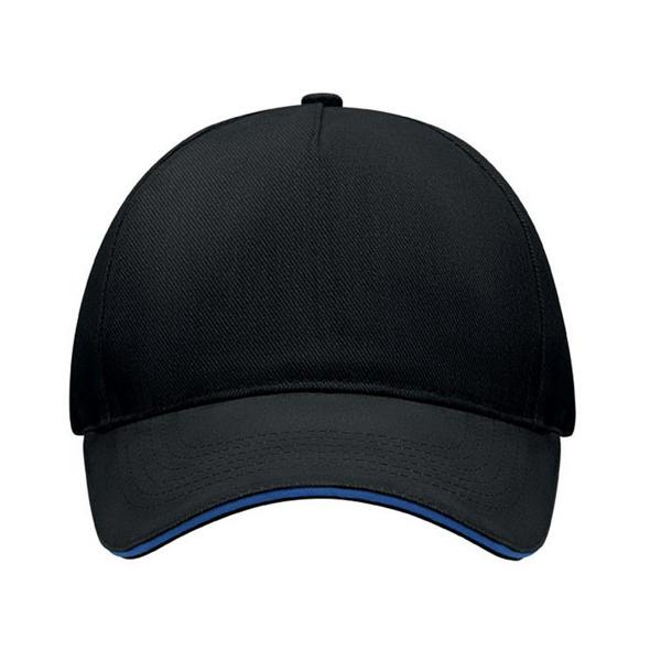 MidOcean Singa 5 Panel Baseball Cap - Black/Blue - 