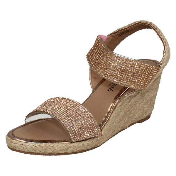Savannah Ladies Savannah Wedge Glitter Sandals F12035