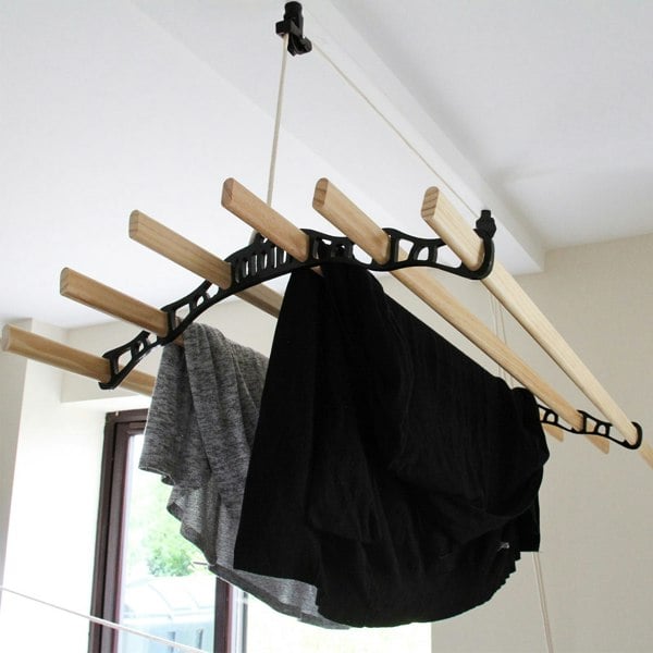 Monstershop Clothing Airer Ceiling Pulley - Black - 1.8m