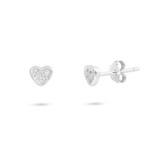 Gold Trip Crystal Heart Stud Earrings