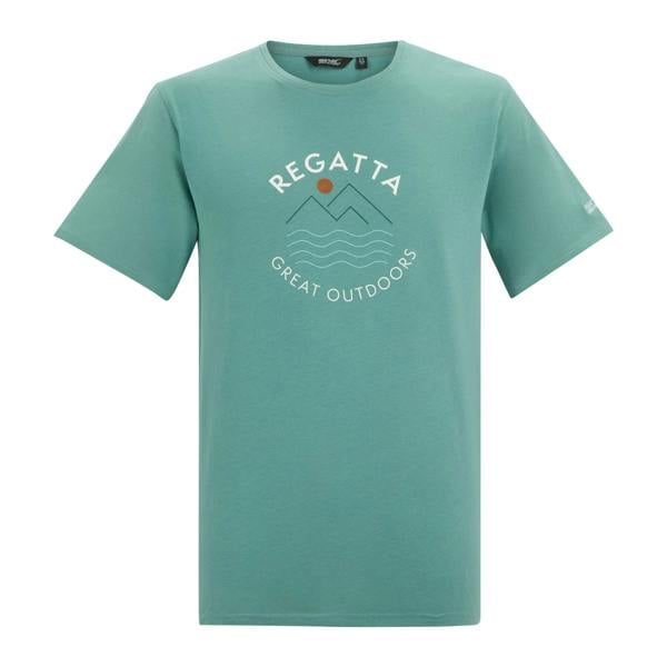 Regatta Mens Cline IX Wavy Lines T-Shirt - Arctic Green - 
