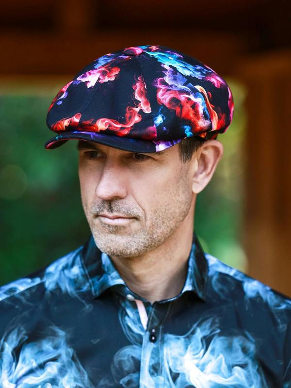 Smoke Printed BUTTON - TOP Cap - Claudio Lugli Shirts