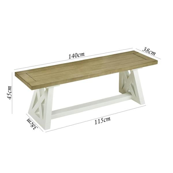 Statement Furniture Oxford Bench Wooden Dining Bench Seat