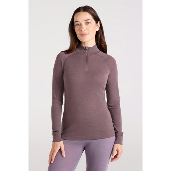 Mountain Warehouse Womens Merino Wool Zip Neck Thermal Top - Brown