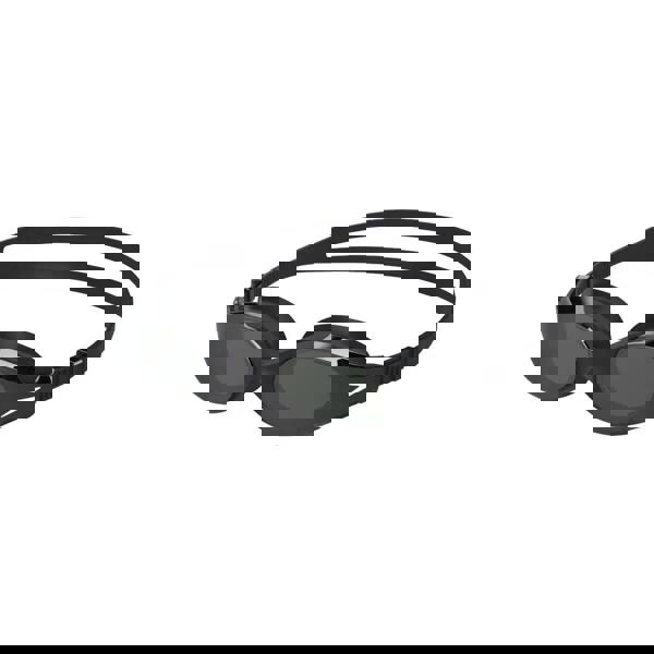 Black Speedo Hydrosity 2.0 swim goggles with easy strap adjustment and mirrored tinted lenses