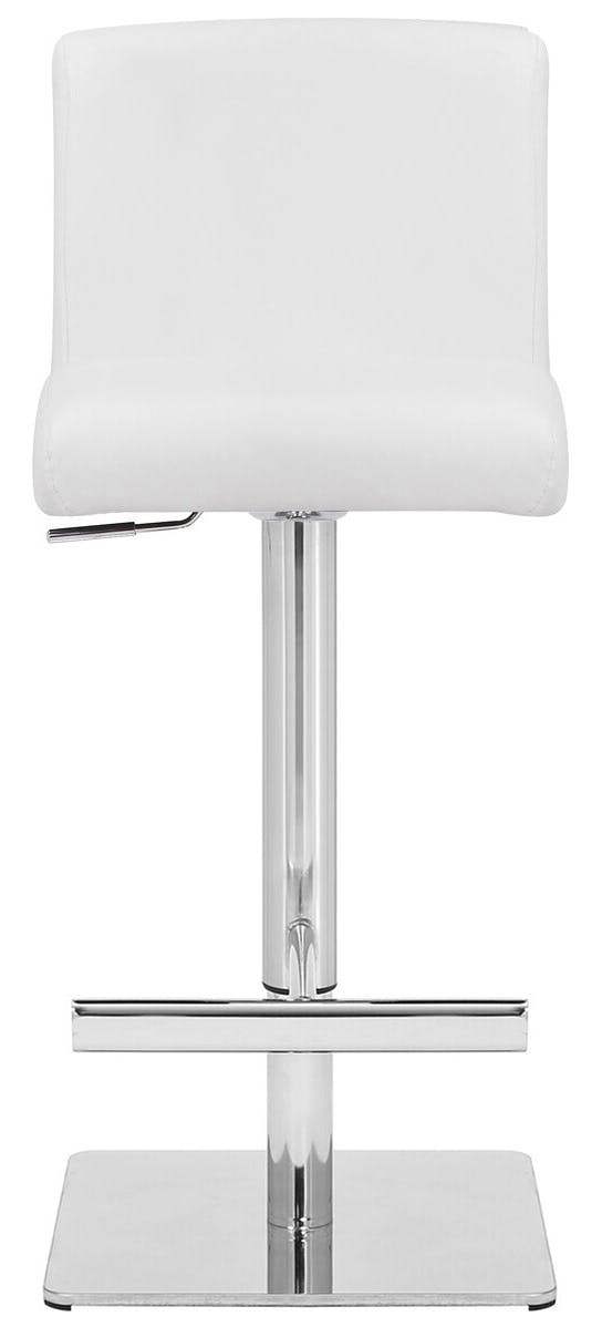 Lamboro Snella Deluxe Breakfast Bar Stool, Chrome Footrest, Height Adjustable Swivel Gas Lift, Home Bar & Kitchen Barstool, White