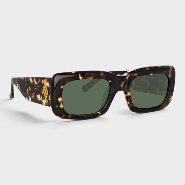 The Attico Linda Farrow Marfa Tortoiseshell Rectangular Sunglasses