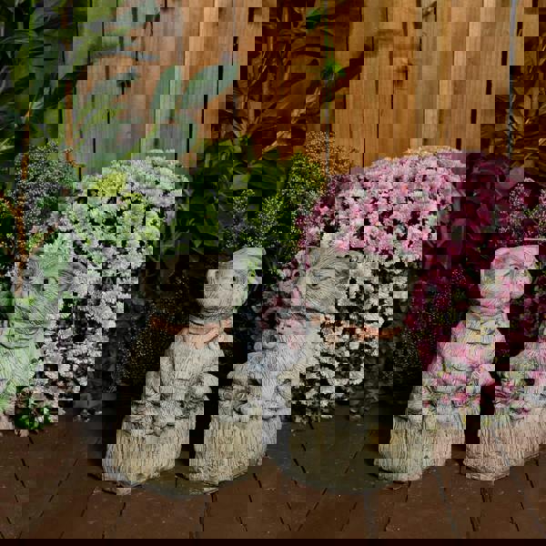 Cranky Cats Pair Stone Cast Garden Cat Statues Set