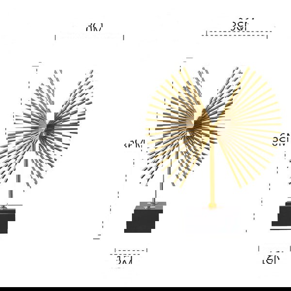 Anyhouz Tabletop Gold Metal Spiral Home Decor 36cm