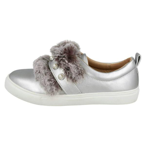 Spot On Girls Spot On Faux Pearl Strap Fur Trim Shoes