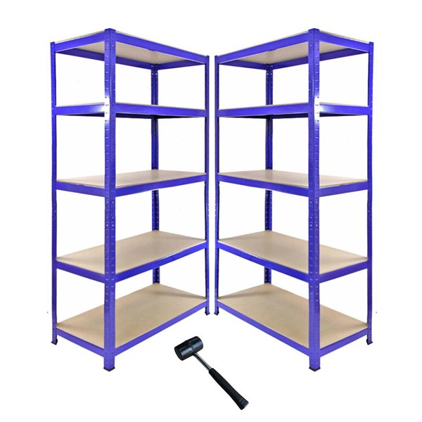 Monster Racking T-Rax Corner Shelving Unit & 2 x 90cm Garage Storage Bays - Blue