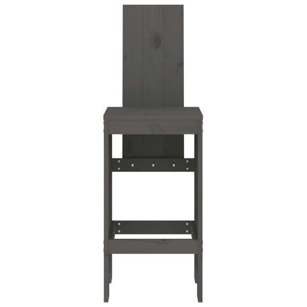 Berkfield Bar Stools 2 pcs Grey 40x42x120 cm Solid Wood Pine