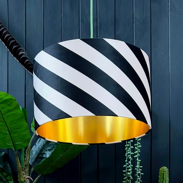 love frankie Helter skelter lampshade in liquorice with gold lining