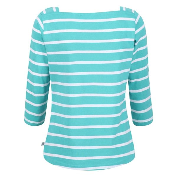 Regatta Women's Polexia Stripe T-Shirt - Turquoise/White