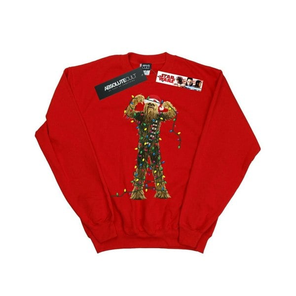 Star Wars Boys Chewbacca Christmas Lights Sweatshirt - Red